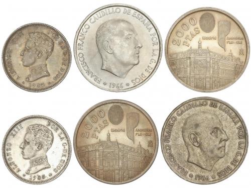 LOTES y COLECCIONES. Lote 6 monedas. 1905 a 1994. ALFONSO XI