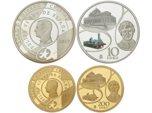 FELIPE VI. Set 2 monedas 10 y 200 Euro. 2017. XIV SERIE EURO