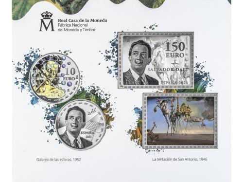 FELIPE VI. Set 2 monedas 10 y 150 Euro. 2021. SALVADOR DALÍ.