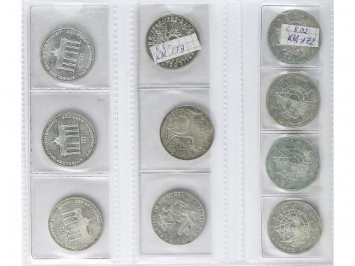 ALEMANIA. Lote 109 monedas 5 (37), 10 Mark (66), 10 Euro (4)