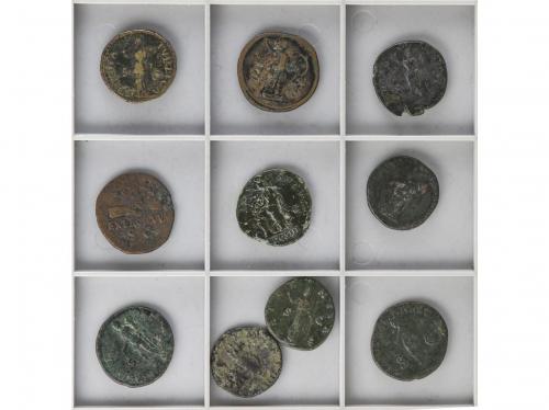 IMPERIO ROMANO. Lote 10 monedas As (9), Dupondio. VARIOS EMP