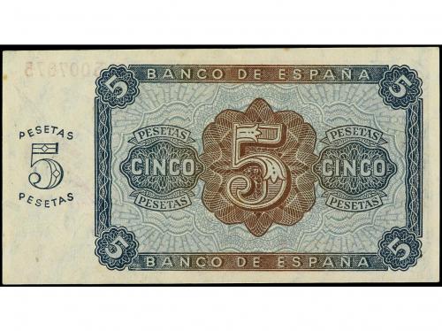 ESTADO ESPAÑOL. 5 Pesetas. 10 Agosto 1938. Serie B. (Arrugui