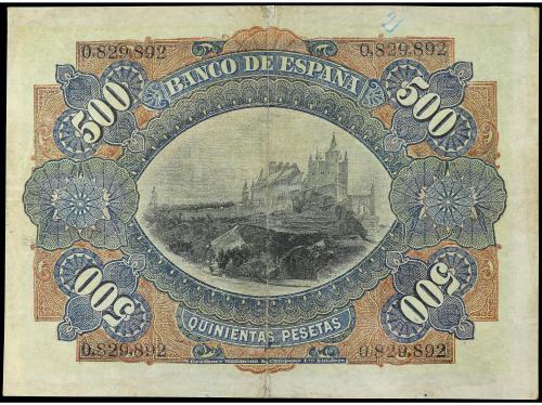 BANCO DE ESPAÑA. 500 Pesetas. 15 Julio 1907. Alcazar de Sego