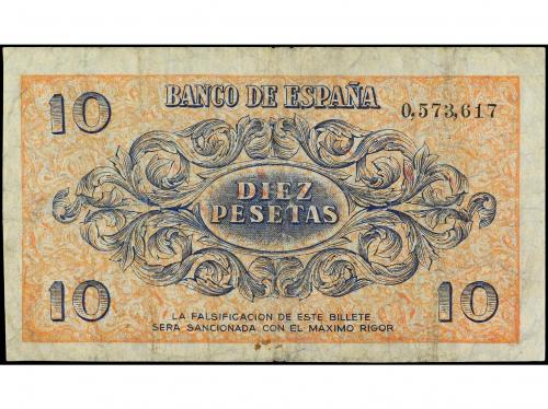 ESTADO ESPAÑOL. 10 Pesetas. 21 Noviembre 1936. (Leves rotura