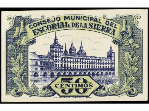 MADRID. 50 Céntimos. 1 Diciembre 1937. C.M. de ESCORIAL DE L