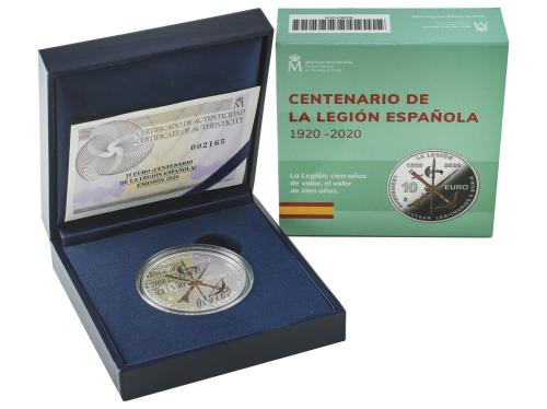 FELIPE VI. 10 Euro. 2020. CENTENARIO DE LA LEGIÓN ESPAÑOLA. 