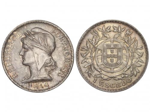 PORTUGAL. 1 Escudo. 1916. 25,09 grs. AR. Pátina en anverso. 