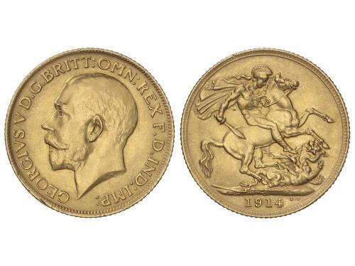 GRAN BRETAÑA. Sovereign. 1914. 7,95 grs. AU (917). (Pequeños