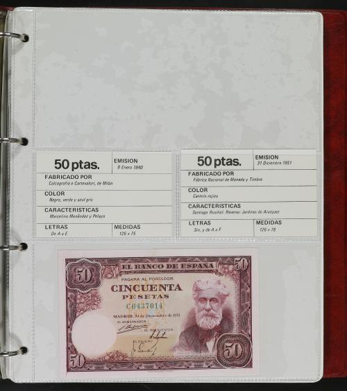 Lote 33 billetes 1 a 1.000 Pesetas. 1936 a 1979. Todos difer