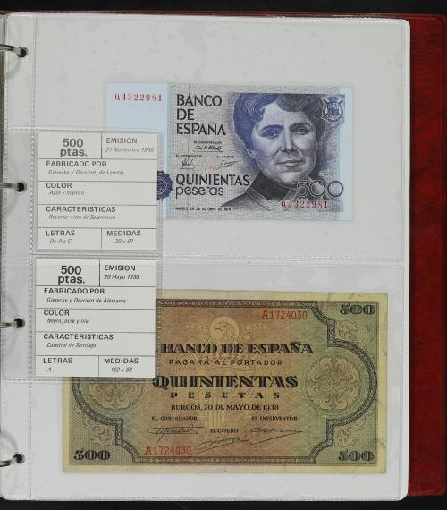 Lote 33 billetes 1 a 1.000 Pesetas. 1936 a 1979. Todos difer