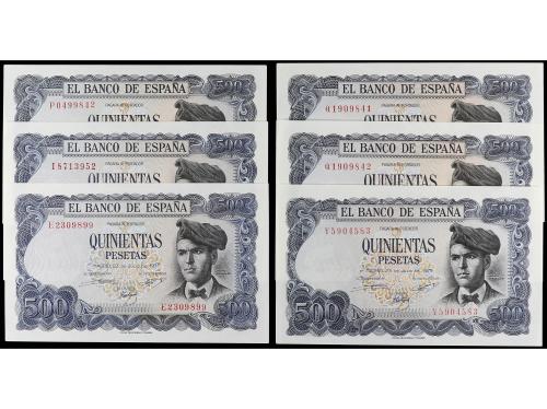 ESTADO ESPAÑOL. Lote 16 billetes 500 Pesetas. 23 Julio 1971.