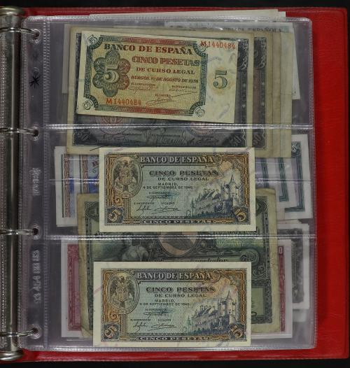 Lote alrededor 250 billetes 1 a 10.000 Pesetas. 1906 a 1985.