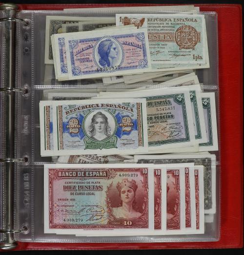 Lote alrededor 250 billetes 1 a 10.000 Pesetas. 1906 a 1985.