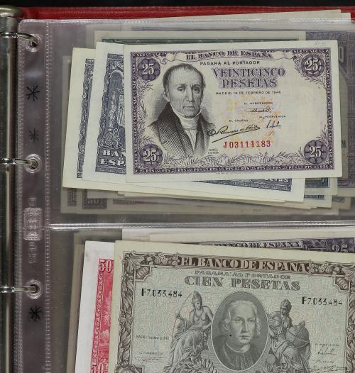 Lote alrededor 250 billetes 1 a 10.000 Pesetas. 1906 a 1985.