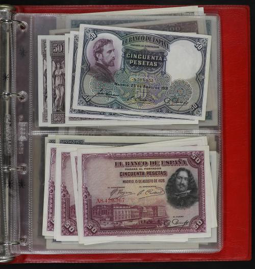 Lote alrededor 250 billetes 1 a 10.000 Pesetas. 1906 a 1985.