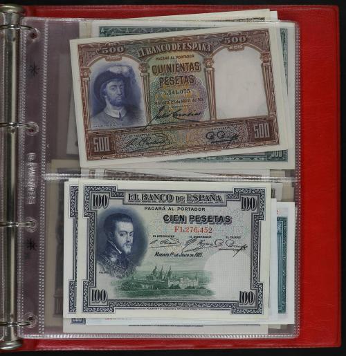 Lote alrededor 250 billetes 1 a 10.000 Pesetas. 1906 a 1985.