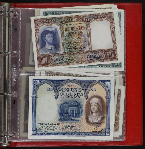 Lote alrededor 250 billetes 1 a 10.000 Pesetas. 1906 a 1985.