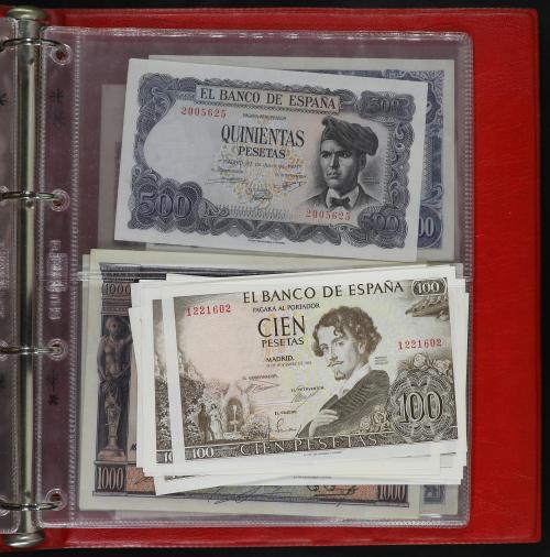 Lote alrededor 250 billetes 1 a 10.000 Pesetas. 1906 a 1985.