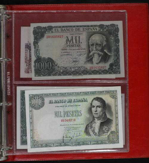 Lote alrededor 250 billetes 1 a 10.000 Pesetas. 1906 a 1985.