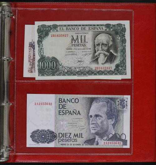 Lote alrededor 250 billetes 1 a 10.000 Pesetas. 1906 a 1985.