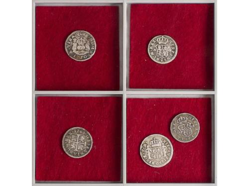 CARLOS III. Lote 5 monedas 1/2 Real. 1765 a 1778. MADRID (2)