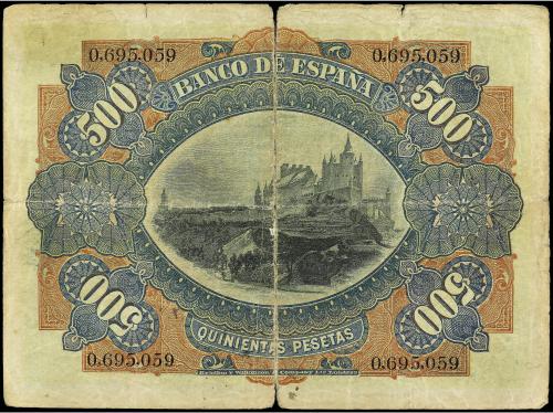 BANCO DE ESPAÑA. 500 Pesetas. 15 Julio 1907. Alcazar de Sego