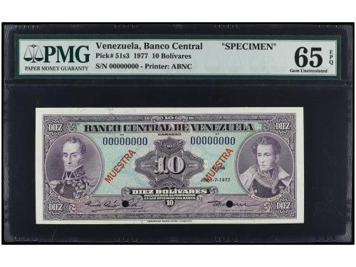 BILLETES EXTRANJEROS. 10 Bolívares. 7 Junio 1977. VENEZUELA.