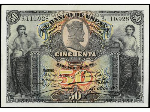 BANCO DE ESPAÑA. 50 Pesetas. 15 Julio 1907. Catedral de Burg