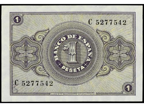 ESTADO ESPAÑOL. 1 Peseta. 12 Octubre 1937. (Leves arrugas). 