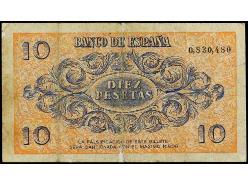 ESTADO ESPAÑOL. 10 Pesetas. 21 Noviembre 1936. (Reparaciones