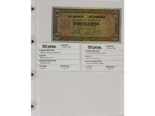 Lote 58 billetes 10 Céntimos a 5.000 Pesetas. 1925 a 1992. L