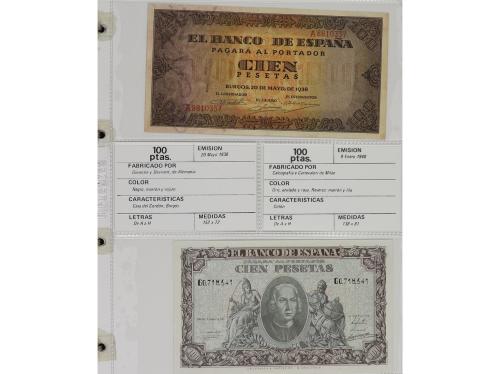 Lote 58 billetes 10 Céntimos a 5.000 Pesetas. 1925 a 1992. L