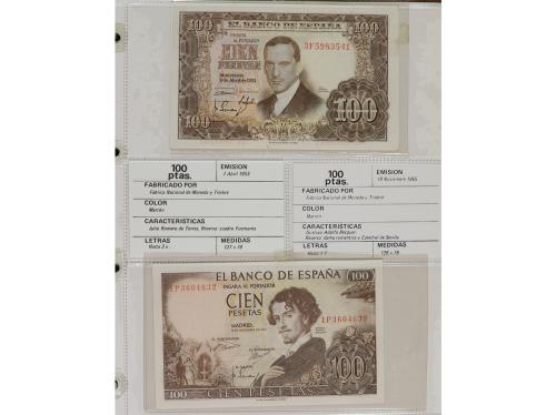 Lote 58 billetes 10 Céntimos a 5.000 Pesetas. 1925 a 1992. L