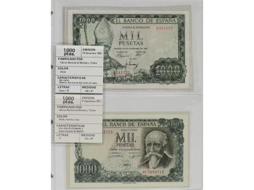 Lote 58 billetes 10 Céntimos a 5.000 Pesetas. 1925 a 1992. L