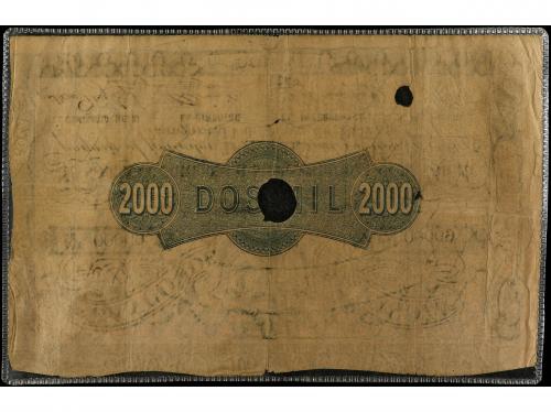 ANTIGUOS. 2.000 Reales de Vellón. 14 Mayo 1857. BANCO DE ZA