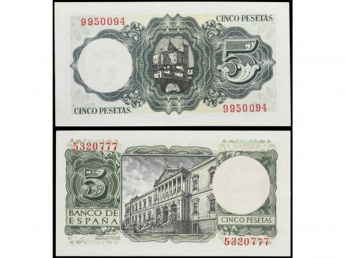 ESTADO ESPAÑOL. Lote 2 billetes 5 Pesetas. 1951 y 1954. Balm