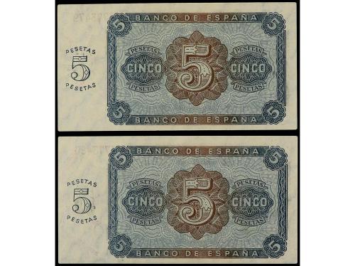 ESTADO ESPAÑOL. Lote 2 billetes 5 Pesetas. 10 Agosto 1938. S