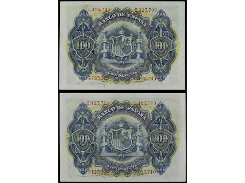 BANCO DE ESPAÑA. Lote 2 billetes 100 Pesetas. 30 Junio 1906.