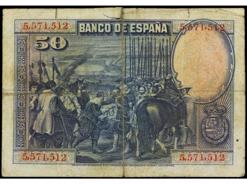 BANCO DE ESPAÑA. 50 Pesetas. 15 Agosto 1928. Velazquez. Sin 