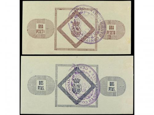 MURCIA. Lote 2 billetes 25 y 50 Céntimos. 17 Febrero 1937. A