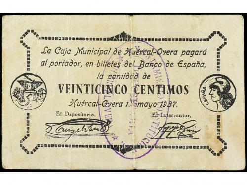 ANDALUCÍA. 25 Céntimos. 1 Mayo 1937. C.M. de HUÉRCAL-OVERA (