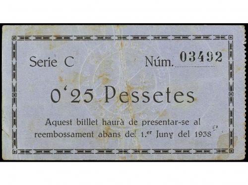 CATALUNYA. 0, 25 Pessetes. Juny 1938. MANUFACTURAS SEDO E.C.