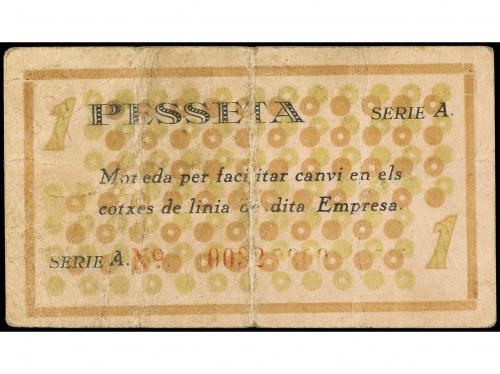 CATALUNYA. 1 Pesseta. 10 Maig 1937. AUTOS POUS (COL.LECTIVIT