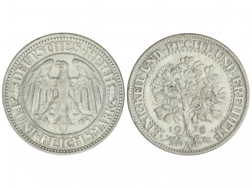 ALEMANIA. 5 Reichmark. 1928-A. REPÚBLICA DE WEIMAR. BERLÍN. 