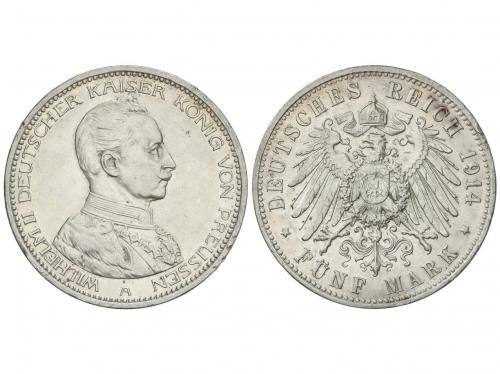 ESTADOS ALEMANES. 5 Mark. 1914-A. WILHELM II. PRUSSIA. 27,72