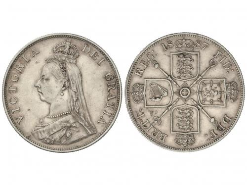 GRAN BRETAÑA. Double Florin. 1887. VICTORIA. 22,56 grs. AR. 