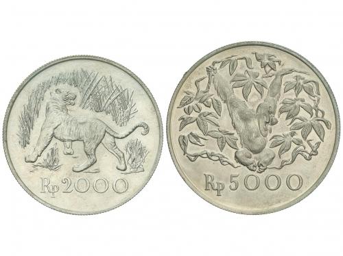 INDONESIA. Lote 2 monedas 2.000 y 5.000 Rupiah. 1974. AR. Co