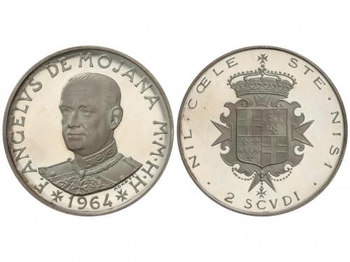 ORDEN DE MALTA. 2 Scudi. 1964. ANGELO DE MOJANA. 24,12 grs. 