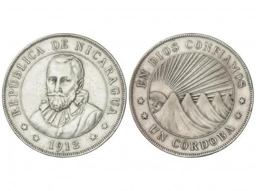 NICARAGUA. 1 Córdoba. 1912-H. HEATON. 24,73 grs. AR. (Golpes