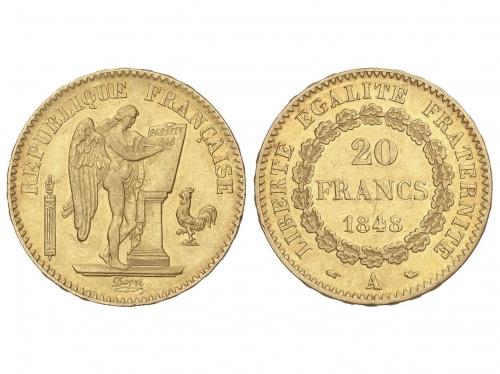 FRANCIA. 20 Francs. 1848-A. II REPÚBLICA. PARÍS. 6,4 grs. AU